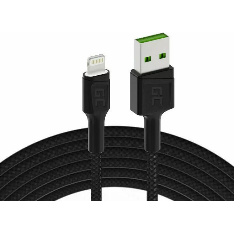 Laidas Lightning – USB A Green Cell KABGC12, 2 m, juodas