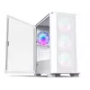 Montech AIR 100 ARGB Micro-ATX korpusas su keturiai ARGB ventiliatoriais, itin minimalistinis dizainas, smulkus tinklelio priekis, didelis oro srautas, unikalus šoninis skydelis