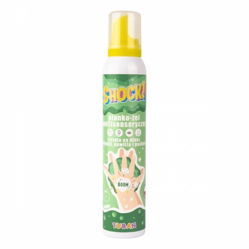 Tuban SHOCK! MULTISENSORY FOAM-GEL APPLE 200 ml Green – sensorinis putų-gelis obuolių kvapo