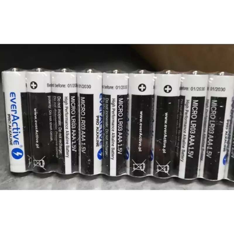 Vienkartinė šarminė baterija everActive LR0310PAK AAA 1.5V 1250mAh pakuotė po 10 vnt.