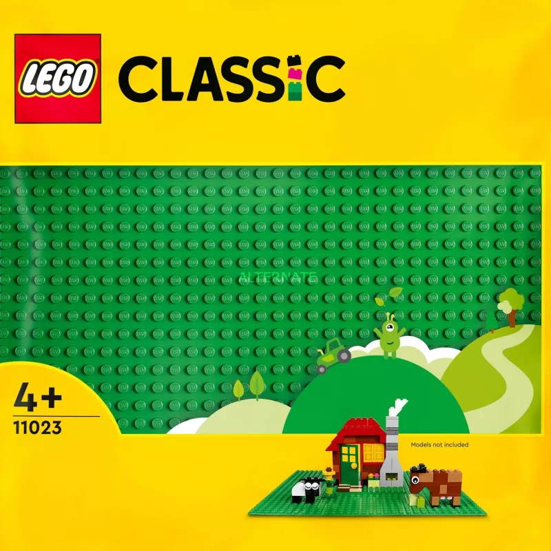 LEGO Classic žalias pagrindas 11023 – 32x32 smeigių kvadratinė statybinė lenta pievelės pagrindui