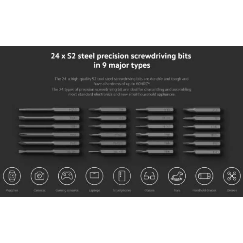 Xiaomi MJDDLSD003QW 170 RPM Pilka elektrinė atsuktuvų rinkinys