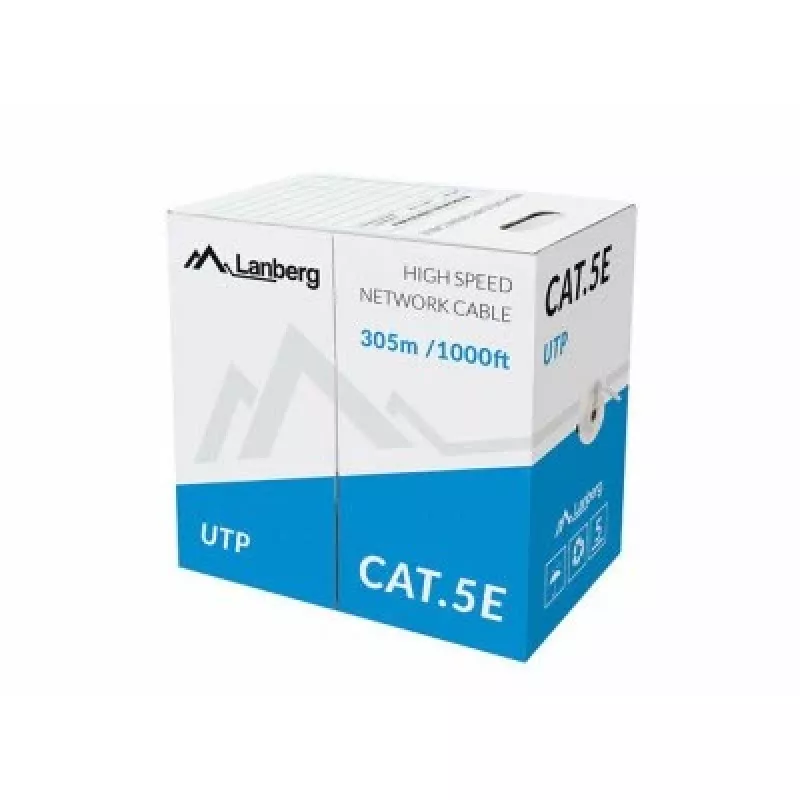 Tinklo kabelis LANBERG LCU5-10CC-0305-G U/UTP Cat5e 305 m Žalias, 24 AWG, CCA, PVC apvalkalas