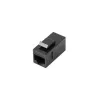 Keystone modulis LANBERG KSU6-3000 – Cat6 U/UTP RJ-45 moteriškas į RJ-45 moteriškas, plokščios konstrukcijos, juodas