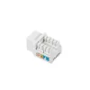 Keystone modulis LANBERG KSU6-1090, Cat6 U/UTP plokščias, RJ-45 kištukas į LSA lizdą, AWG 22/26, 14,5×16,1 mm, baltas