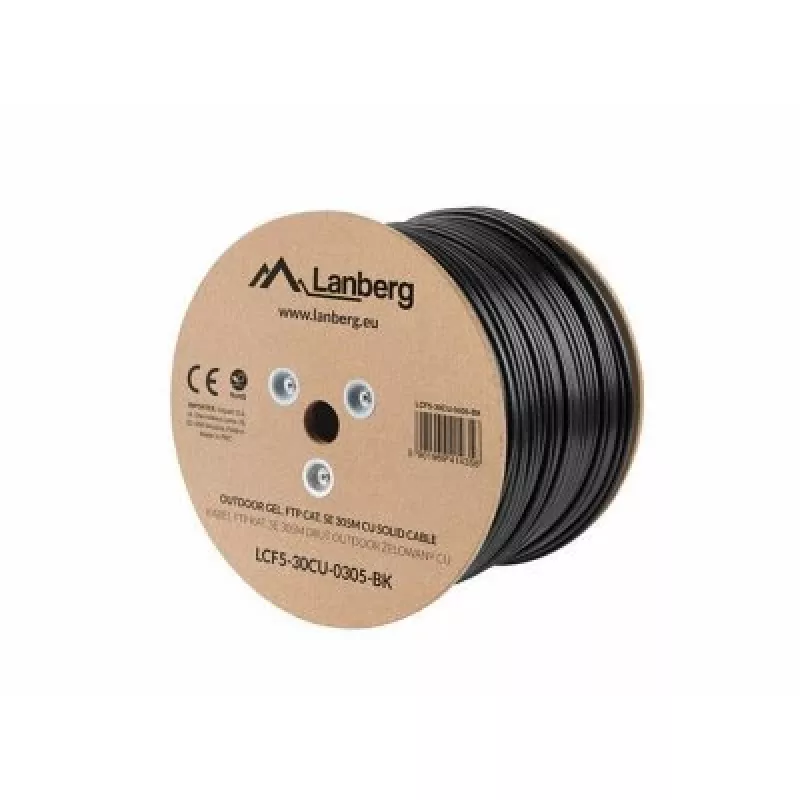Tinklo kabelis Lanberg LCF5-30CU-0305-BK RJ45 Cat5e 305 m Juodas