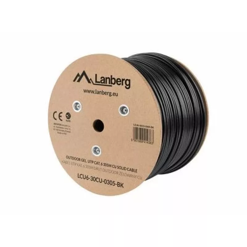 Lanberg LCU6-30CU-0305-BK lauko kabelis 305 m Cat.6 U/UTP juodas