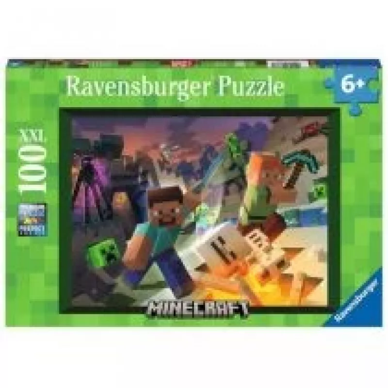 Dėlionė Ravensburger Minecraft 100 dalių Video žaidimas