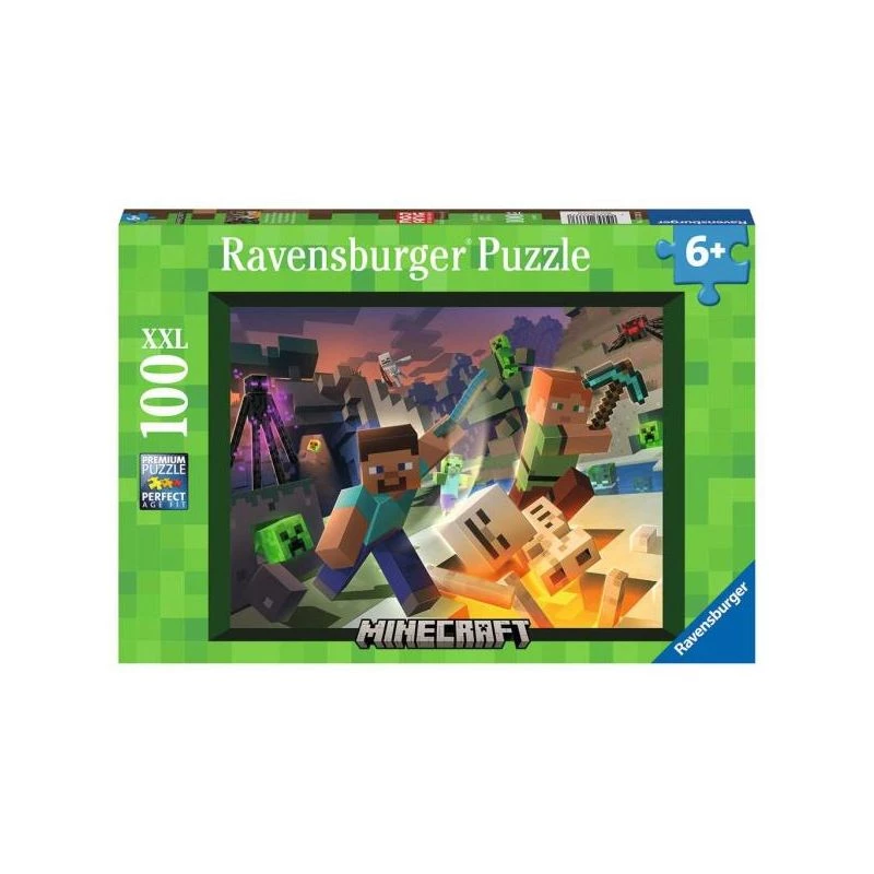 Dėlionė Ravensburger Minecraft 100 dalių Video žaidimas