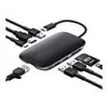 USB-C stotelė nešiojamam kompiuteriui AUKEY CB-C71 — 3x USB‑C (USB 3.2 Gen1), HDMI, RJ‑45, MicroSD, USB PD 100W, 0,15 m kabelis, juoda