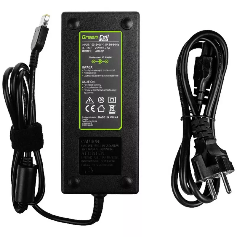 Maitinimo adapteris Green Cell AD68P 135 W AC-DC 20 V 6,75 A vidaus juodas