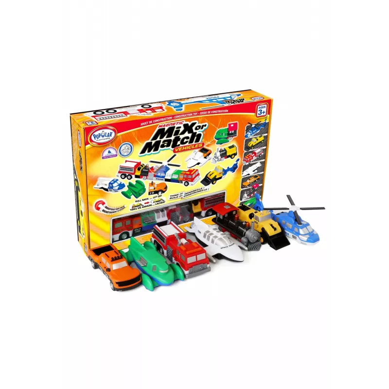 Transporto priemonių rinkinys Popular Playthings Magnetic Mix or Match