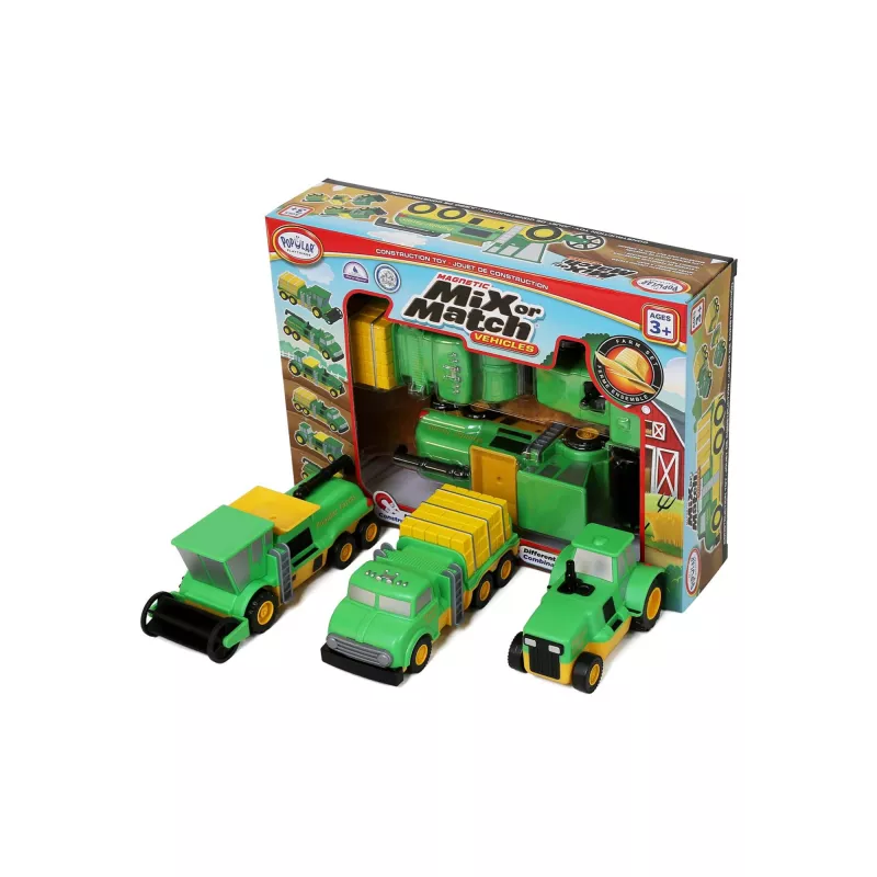 Popular Playthings Ūkio transporto priemonių rinkinys Mix or Match (dvikalbis)