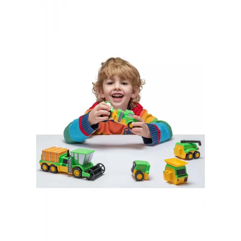 Popular Playthings Ūkio transporto priemonių rinkinys Mix or Match (dvikalbis)