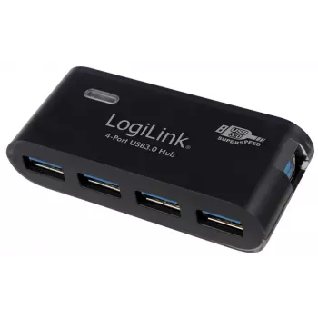 LogiLink USB 3.0 4x USB 3.0 šakotuvas, 5000 Mbit/s, 5 V, 107 mm × 200 mm × 101 mm (UA0170)