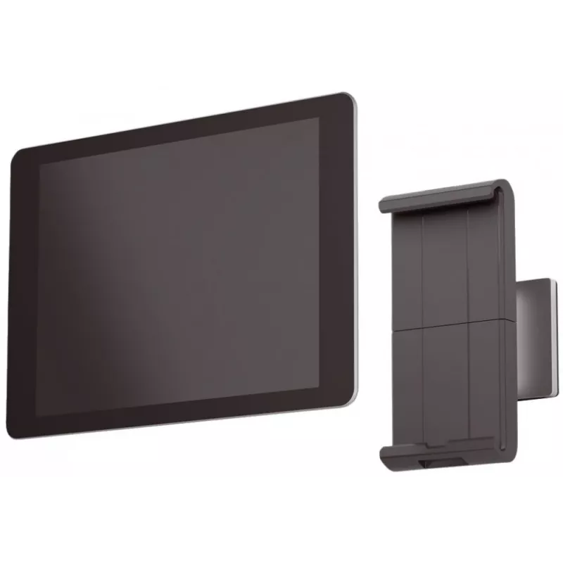 DURABLE TABLET HOLDER WALL – sieninis laikiklis planšetei, aliuminis/ABS plastikas, sidabrinis (7–13 colių) (893323)