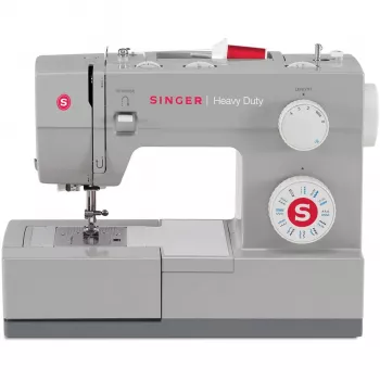 Automatinė siuvimo mašina SINGER SMC4423 — 23 siūlių raštai, 5 mm dygsnio ilgis, 1 žingsnio sagos skylutė, laisva rankovė, elektrinė