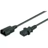 Wentronic Goobay Kaltgeräte Verlängerung, 1 m, Schwarz - Gerätestecker C14 (Kaltgeräteanschluss) > Gerätebuchse C13 (Kaltgeräteanschluss) (95125)