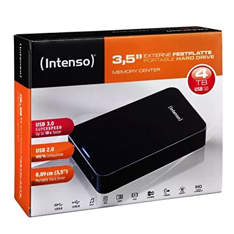 Išorinis kietasis diskas Intenso Memory Center 4TB USB 3.0 3,5 colio, juodas (6031512)