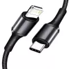 Baseus High Density Braided Cable Type-C į Lightning, PD, 20W, 1m (Juoda)
