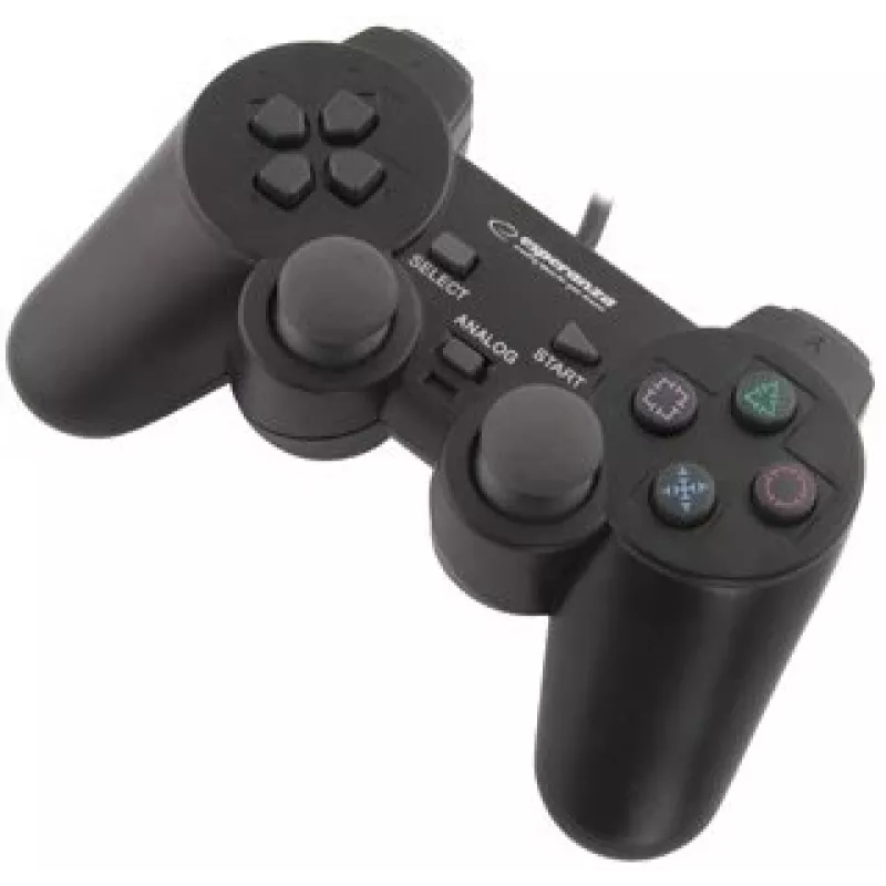 Pultelis ESPERANZA EG102 laidinis USB 2.0, PC/PlayStation 3 palaikymas, D-pad, vibracija, juodas