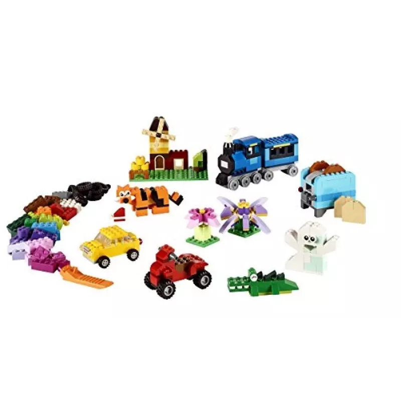 LEGO 10696 Classic Medium Kūrybinė Plytų Dėžutė – 484 Spalvingos Plytos, Langas, Ratai, Idėjų Pradžiai