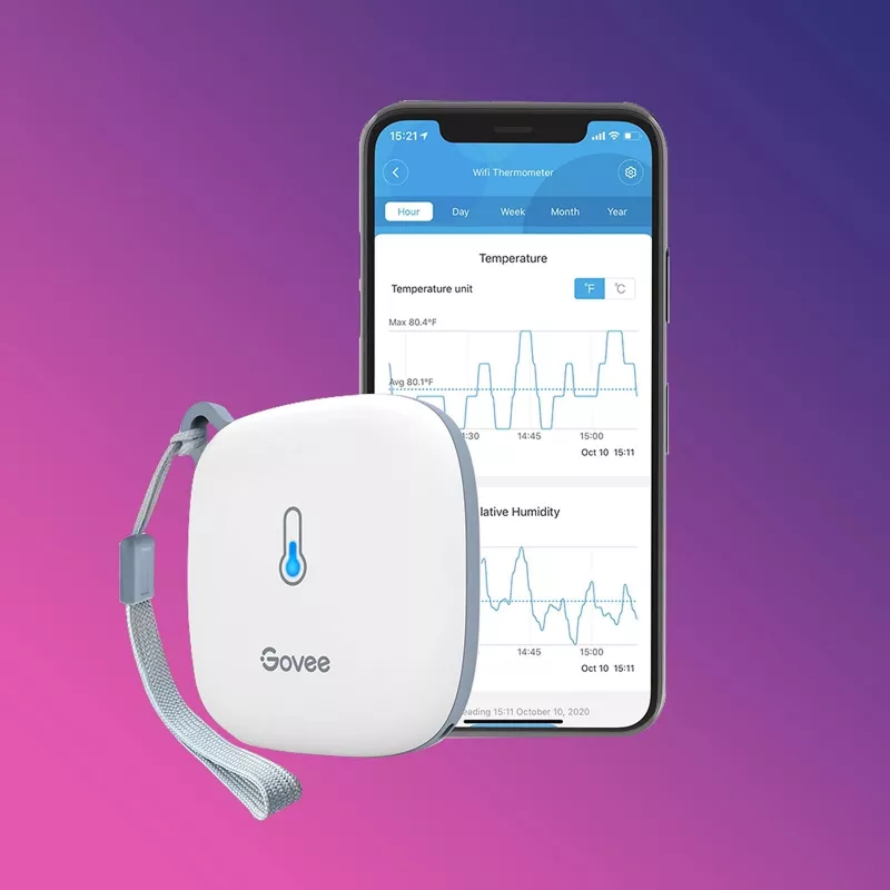 Govee H5179 belaidis daugiafunkcis jutiklis temperatūrai ir drėgmei matuoti su Bluetooth