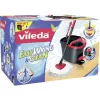 Šluota VILEDA EasyWring & Clean Turbo, raudonas technopolimero kibiras, nuimama skalbiama mikropluošto galvutė, kietoms grindims