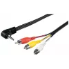Wentronic Goobay 3,5 mm lizdo / RCA adapterio laidas, 1,5 m – 3,5 mm kištukas (4 kontaktai, stereo) 90° > 3x RCA kištukas (50209)