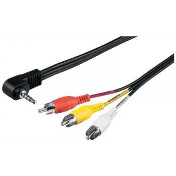 Wentronic Goobay 3,5 mm lizdo / RCA adapterio laidas, 1,5 m – 3,5 mm kištukas (4 kontaktai, stereo) 90° > 3x RCA kištukas (50209)