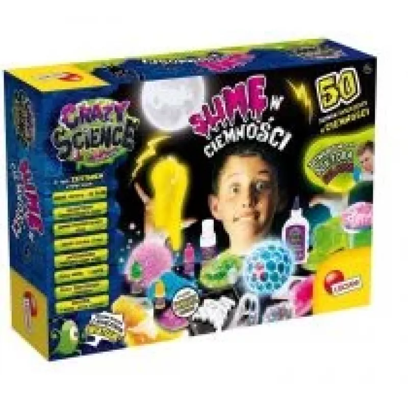 Mokslinis rinkinys Liscianigiochi Crazy Science Slime in the dark 304-PL89239 – švytintis gleivinis eksperimentų rinkinys