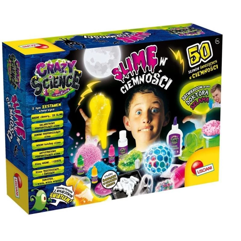 Mokslinis rinkinys Liscianigiochi Crazy Science Slime in the dark 304-PL89239 – švytintis gleivinis eksperimentų rinkinys