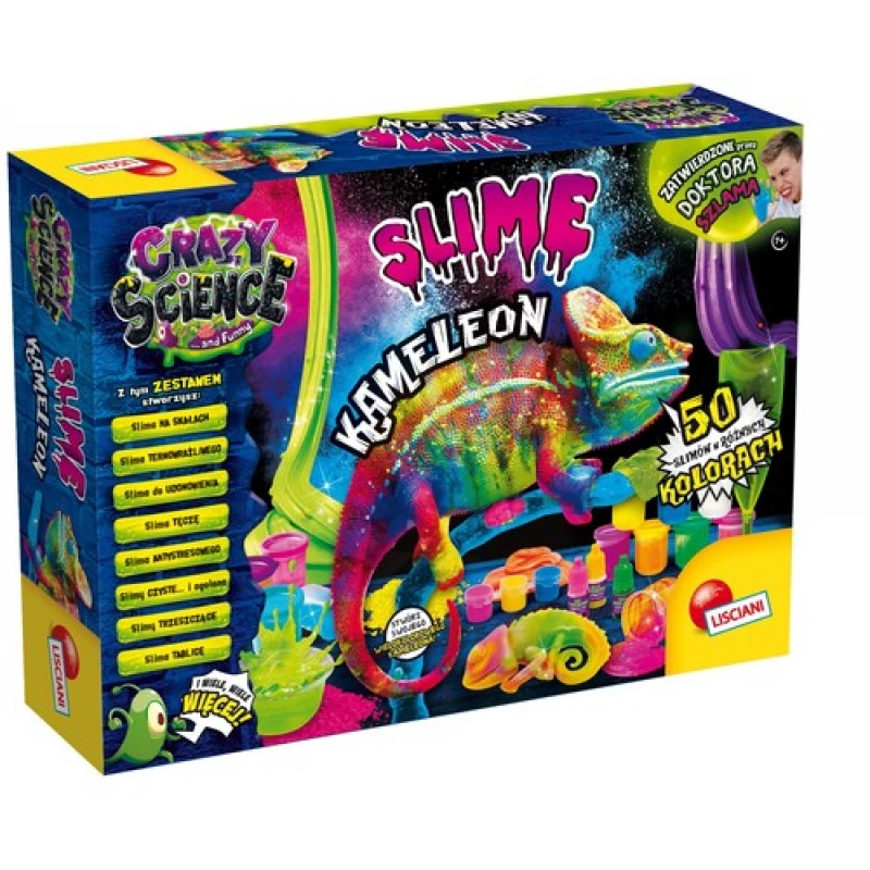 Liscianigiochi mokslo rinkinys Crazy Science Slime Chameleon 304-PL89246 – edukacinis gleivių eksperimentų rinkinys
