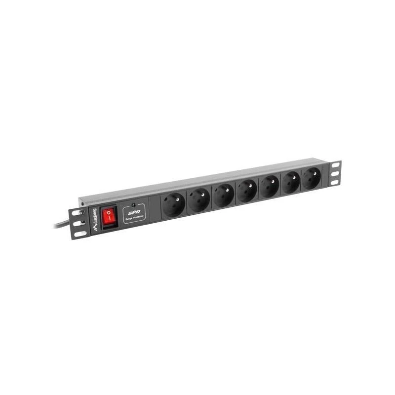 LANBERG PDU-07E-0200-IEC-BK PDU 1U 10A 7 lizdai French 2m Juoda