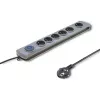 Apsauginis įtampos filtras Qoltec 50165 Pilka 6 kištukiniai lizdai 230 V 1,8 m