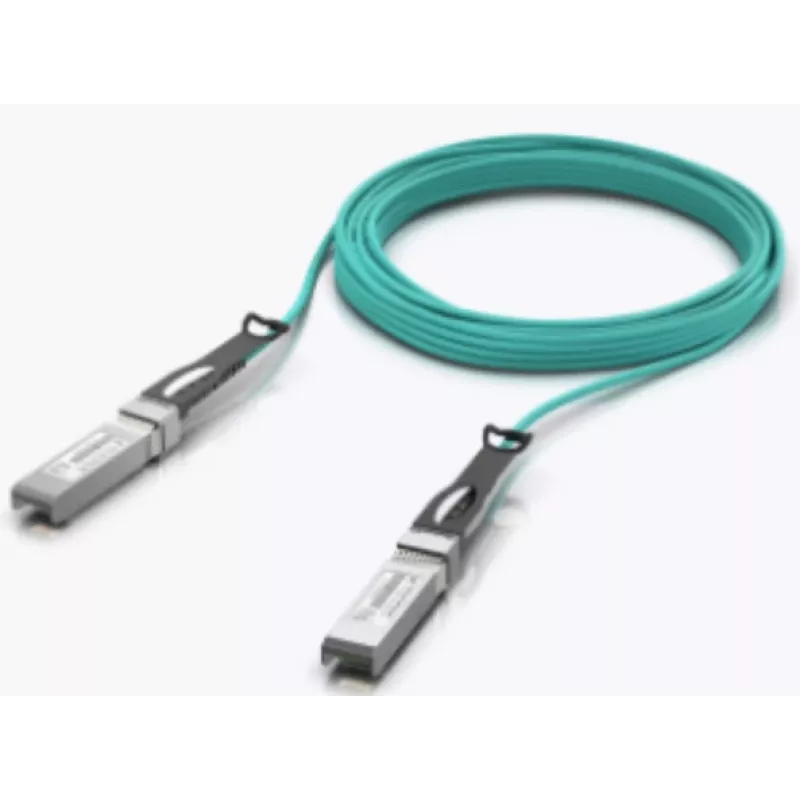 Aktyvus optinis kabelis UBIQUITI UACC-AOC-SFP10-5M SFP+ į SFP+, 10 Gbit/s, 5 m, 850 nm, PVC apvalkalas, akvamarinas