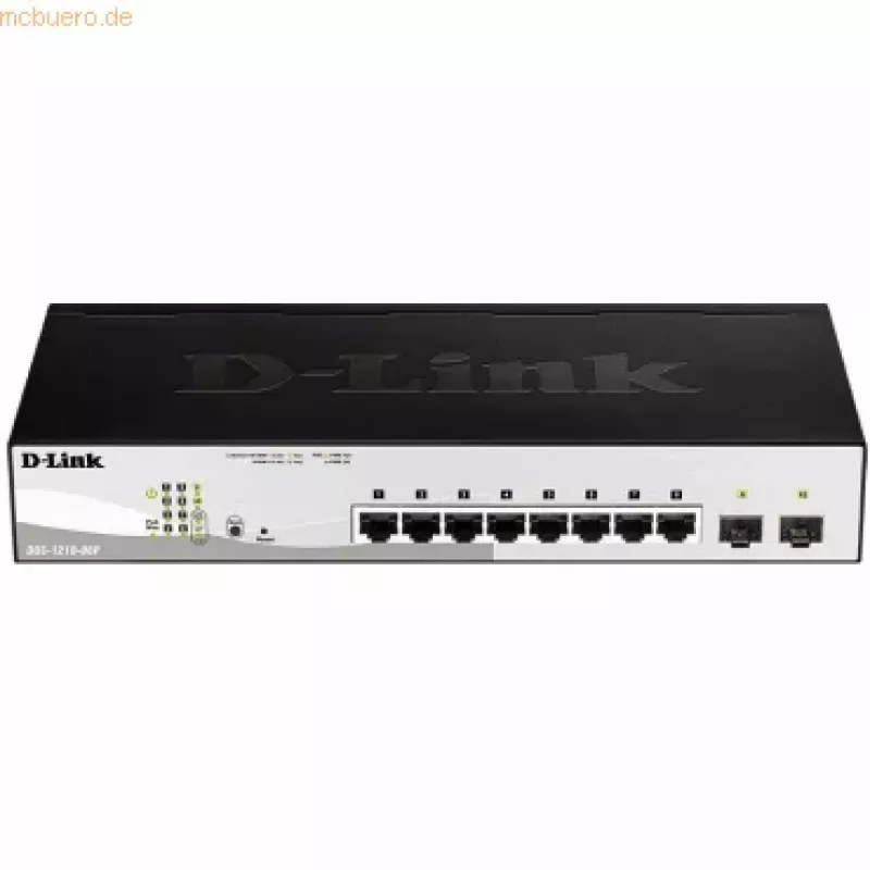 D-Link DGS-1210-08P/E valdomas L2 Gigabit Ethernet (10/100/1000) PoE jungiklis, juodas