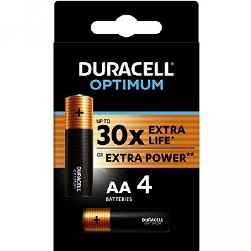 Duracell Optimum AA LR6 baterijos lizdinėje pakuotėje 4 vnt