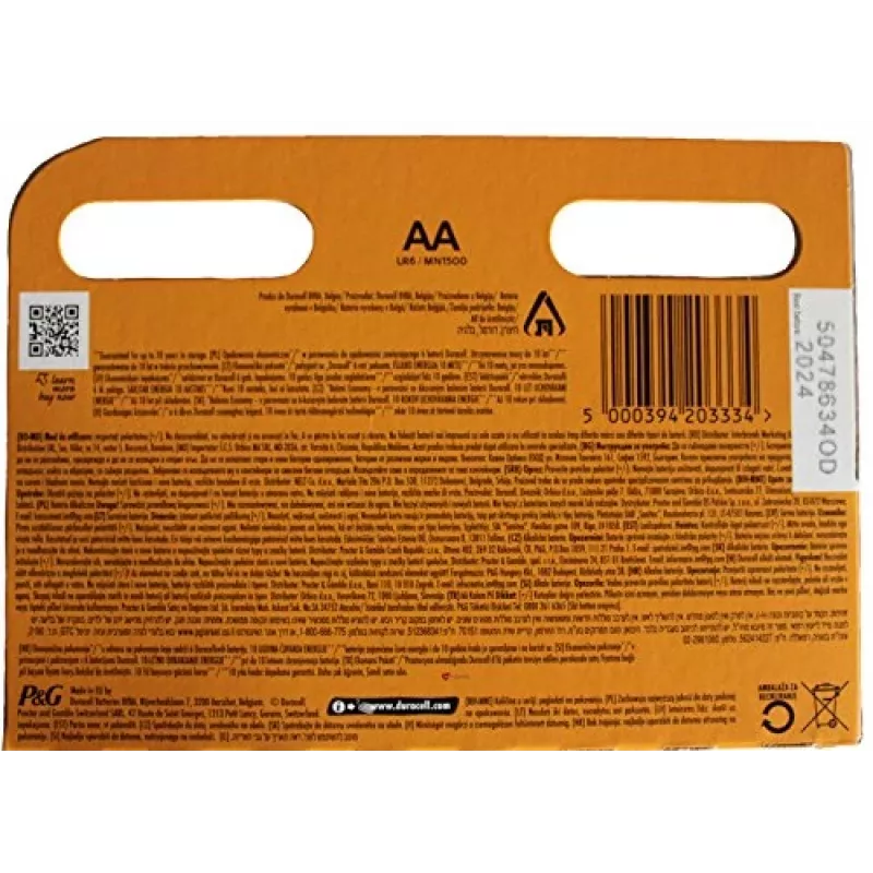 Duracell AA šarminė baterija 12 vnt
