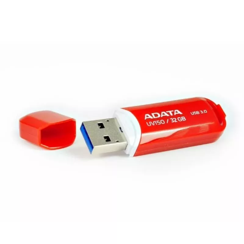 USB atmintukas ADATA DashDrive UV150 32GB, USB Type-A 3.2 Gen 1, raudonas, su dangteliu