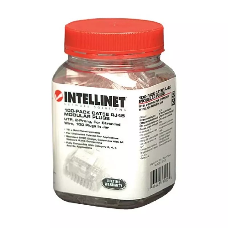 Intellinet 502375 RJ-45 laido jungtis, skaidri