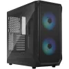 Fractal Design Focus 2 RGB korpusas su grūdinto stiklo šonine sienele, vidutinis bokštas ATX, juodas