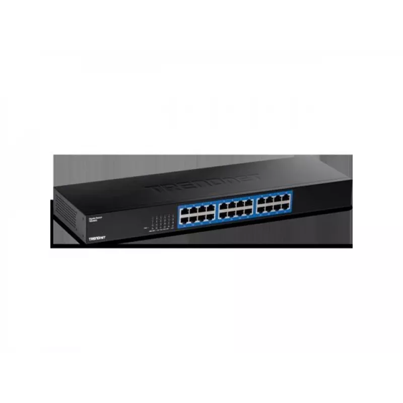 TRENDnet 24 prievadų Gigabit jungiklis TEG-S25, 24 x Gigabit RJ-45, 48 Gbps perjungimo talpa, be ventiliatoriaus, metalinis korpusas, vidinis maitinimas