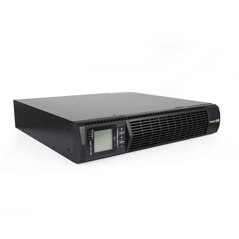 Nepertraukiamo maitinimo šaltinis Green Cell UPS13 — Online dvigubo keitimo UPS, 1000 VA / 900 W, grynas sinusas, 6 AC lizdai, LCD, 2×12V 9Ah baterijos