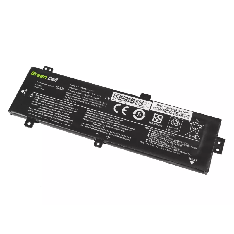 Baterija Green Cell LE118, skirta Lenovo Ideapad 310-15 (7,6 V, 3500 mAh, 4 elementai, LiPo, juoda)