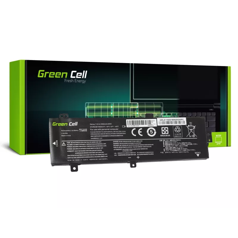 Baterija Green Cell LE118, skirta Lenovo Ideapad 310-15 (7,6 V, 3500 mAh, 4 elementai, LiPo, juoda)