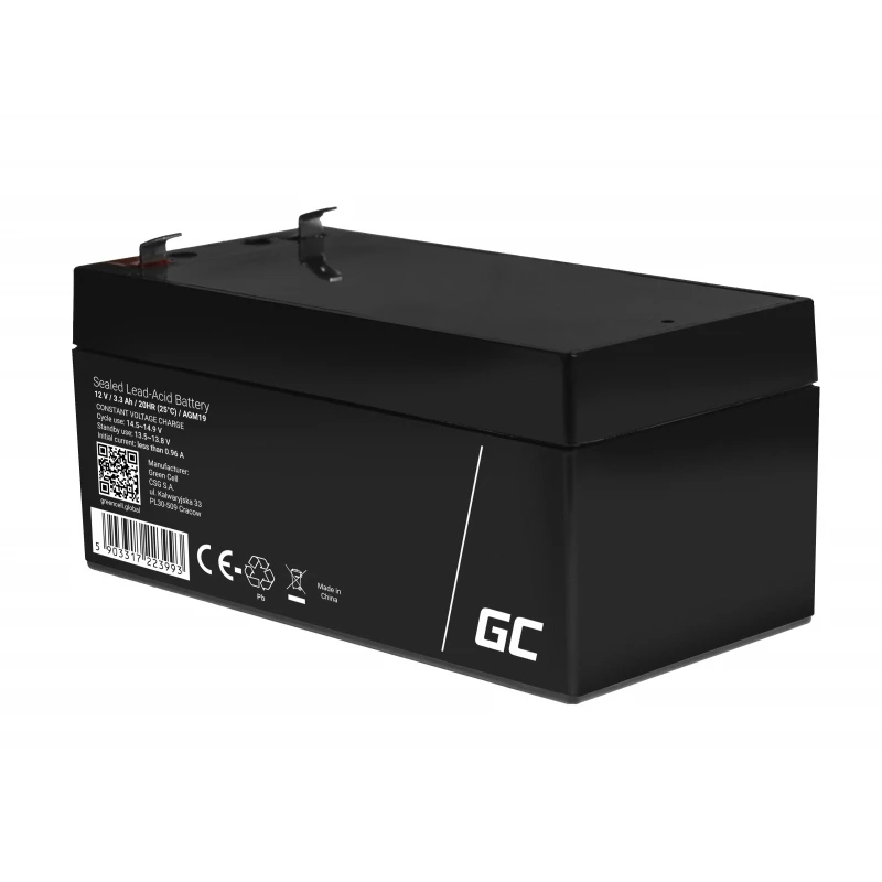 Green Cell AGM19 akumuliatorius UPS sistemoms sandarus švino rūgštinis 12 V 3,3 Ah