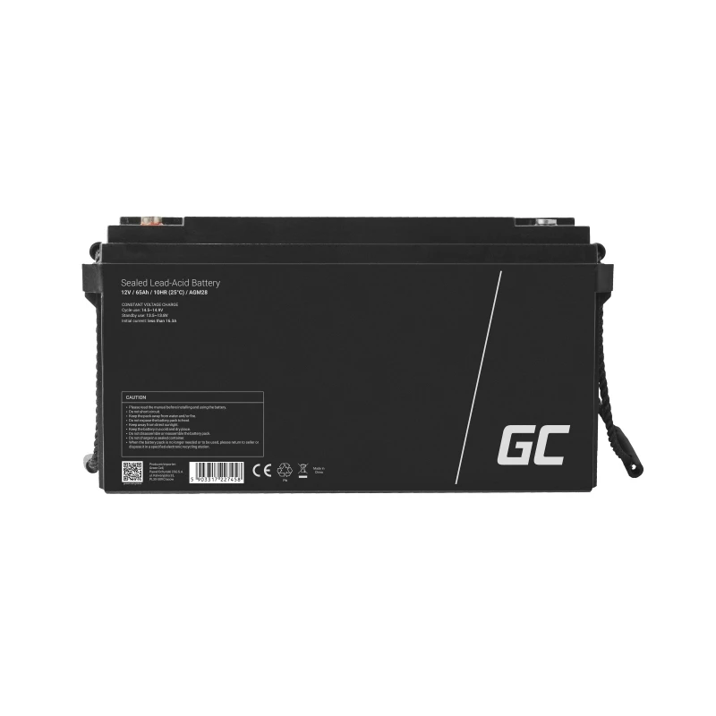Baterija Green Cell AGM28 pramoninė įkraunama sandarioji švino rūgšties (VRLA) 12 V 65000 mAh, 1 vnt., 20 kg