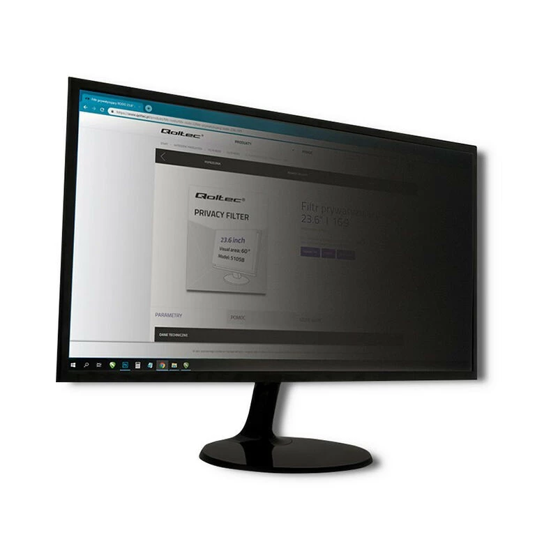Privatumo filtras QOLTEC 51059 23,8 col. (60,5 cm) monitoriui, 527 x 296,9 mm, permatomas