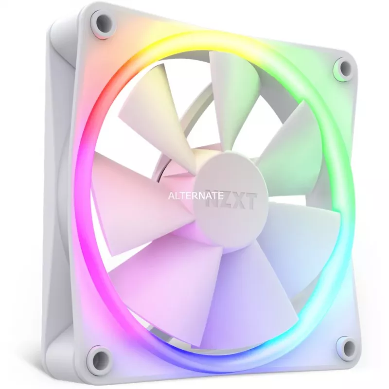 NZXT F120 RGB 120 mm korpuso ventiliatorius Baltas, 4 kontaktų, 1800 RPM, 50.18 CFM, 18 LED
